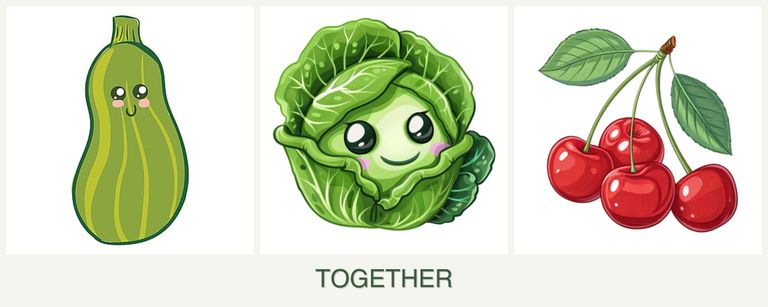 Can you plant zucchini, cabbage and cherries together?