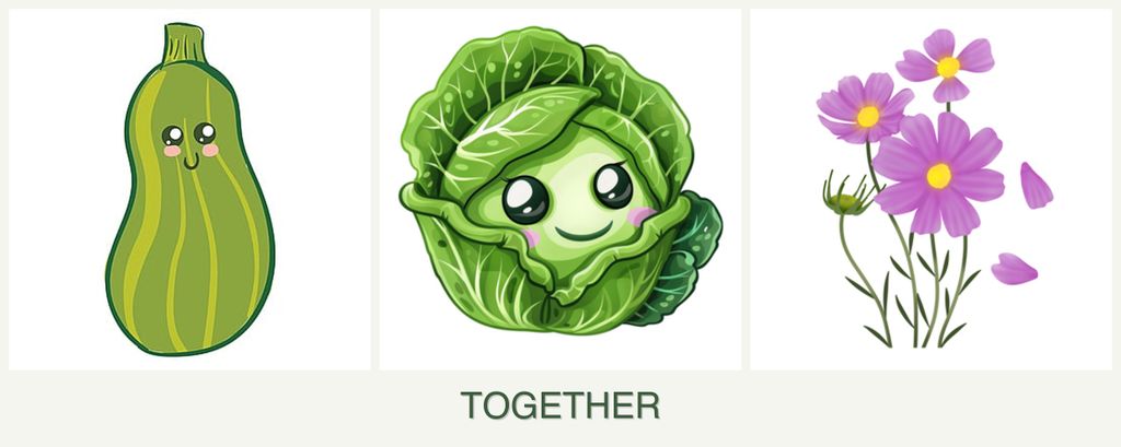 Can you plant zucchini, cabbage and cosmos together?