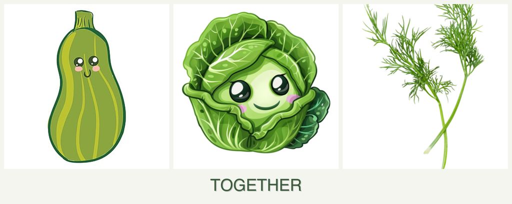 Can you plant zucchini, cabbage and dill together?