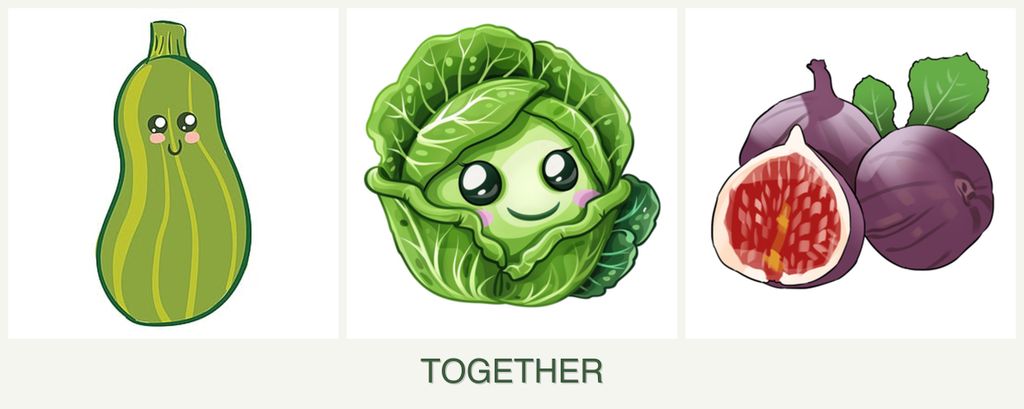 Can you plant zucchini, cabbage and figs together?