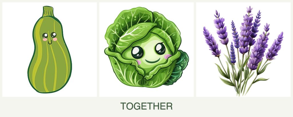Can you plant zucchini, cabbage and lavender together?