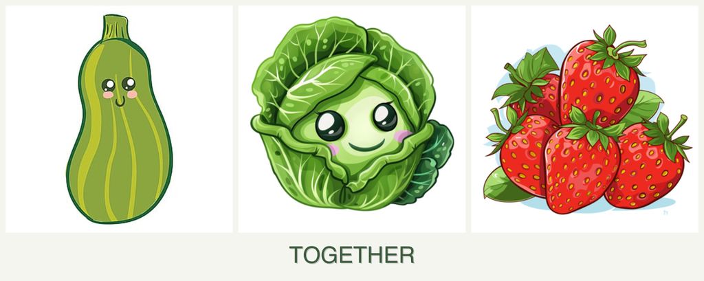 Can you plant zucchini, cabbage and strawberries together?
