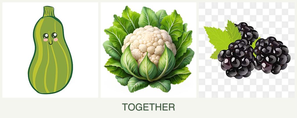 Can you plant zucchini, cauliflower and blackberries together?