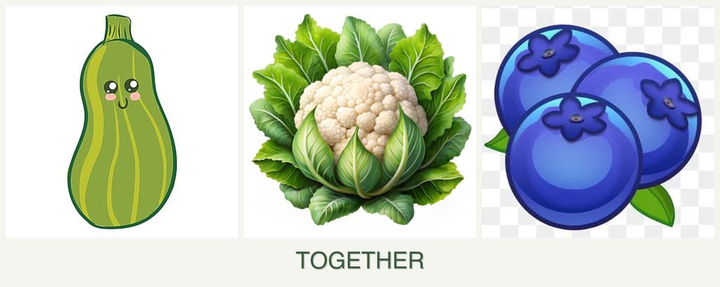 Can you plant zucchini, cauliflower and blueberries together?