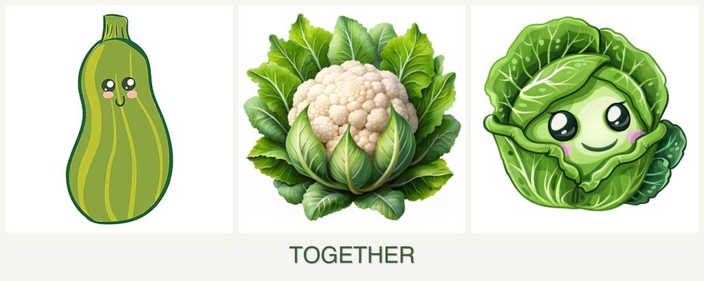 Can you plant zucchini, cauliflower and cabbage together?
