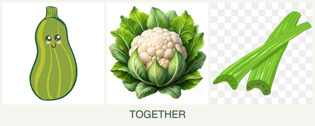 Can you plant zucchini, cauliflower and celery together?