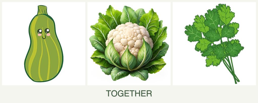 Can you plant zucchini, cauliflower and cilantro together?