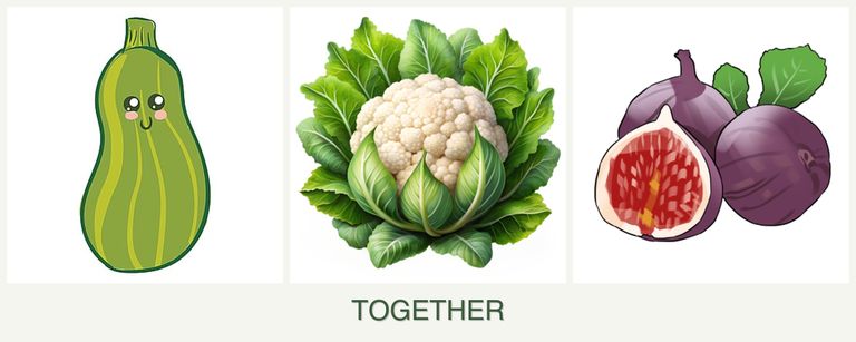 Can you plant zucchini, cauliflower and figs together?