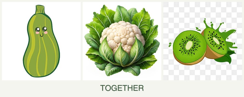 Can you plant zucchini, cauliflower and kiwi together?