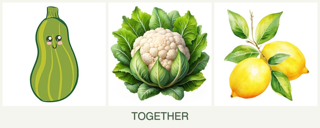 Can you plant zucchini, cauliflower and lemons together?