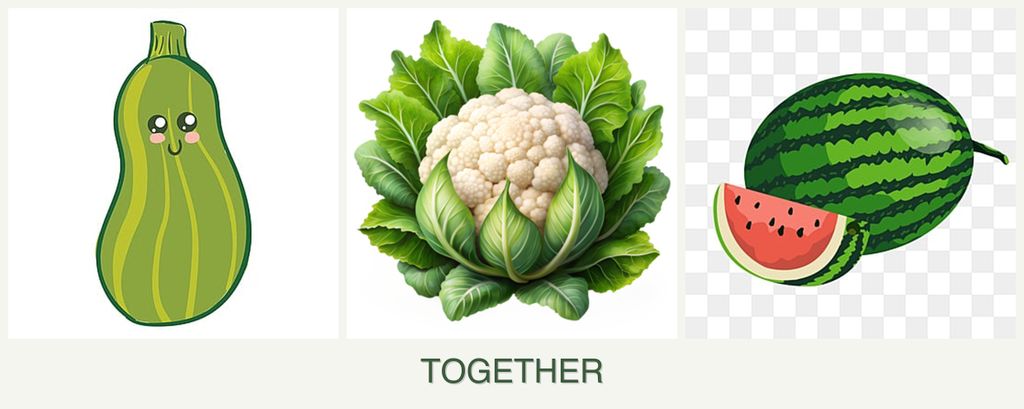 Can you plant zucchini, cauliflower and melons together?