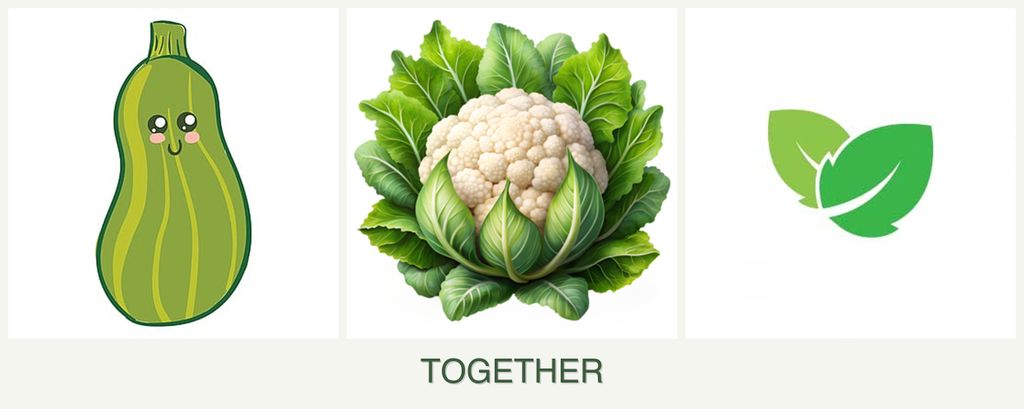 Can you plant zucchini, cauliflower and mint together?