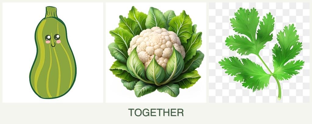 Can you plant zucchini, cauliflower and parsley together?