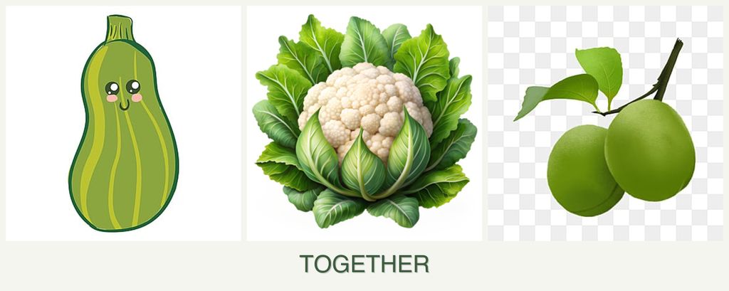 Can you plant zucchini, cauliflower and plums together?