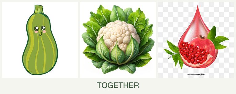 Can you plant zucchini, cauliflower and pomegranates together?