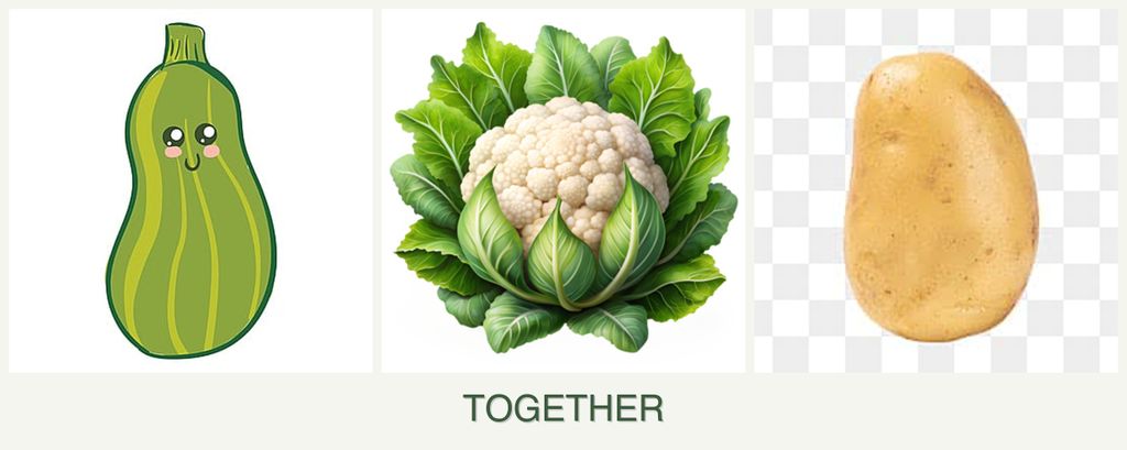 Can you plant zucchini, cauliflower and potatoes together?