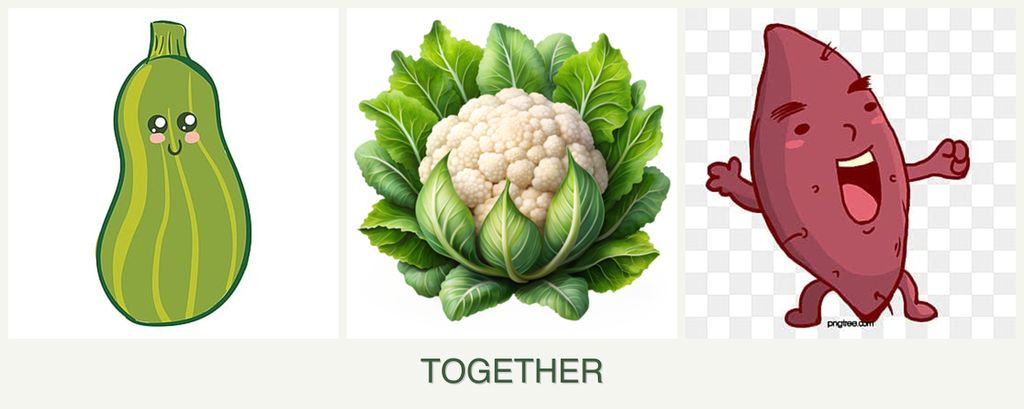 Can you plant zucchini, cauliflower and sweet potatoes together?