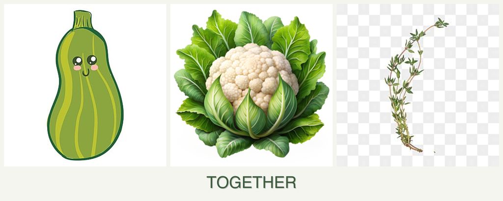 Can you plant zucchini, cauliflower and thyme together?