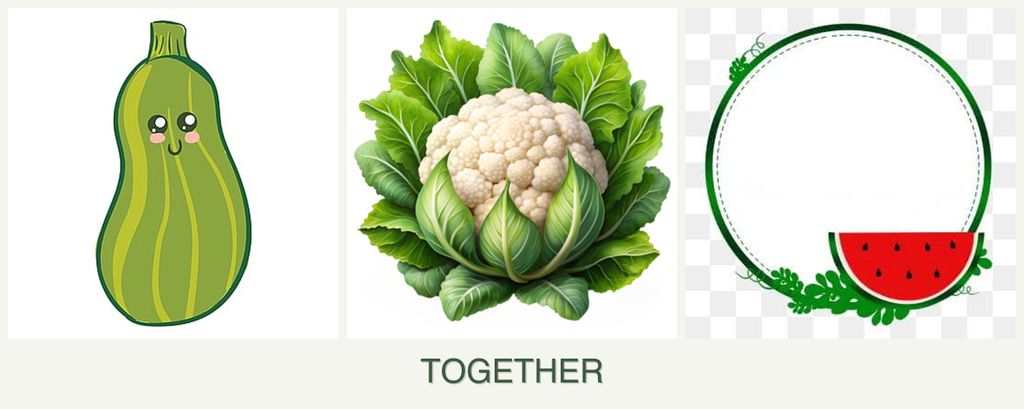 Can you plant zucchini, cauliflower and watermelons together?