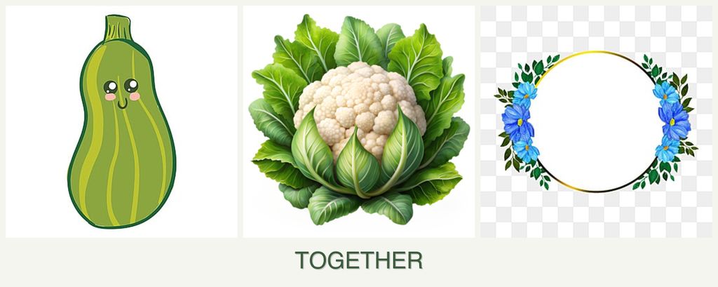 Can you plant zucchini, cauliflower and zinnias together?