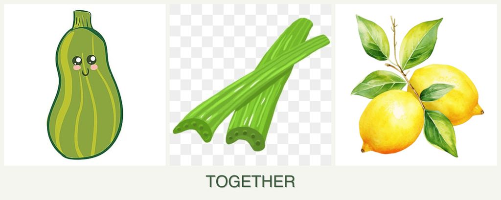 Can you plant zucchini, celery and lemons together?