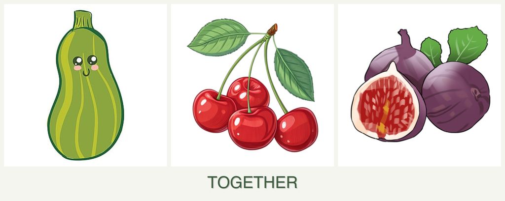 Can you plant zucchini, cherries and figs together?
