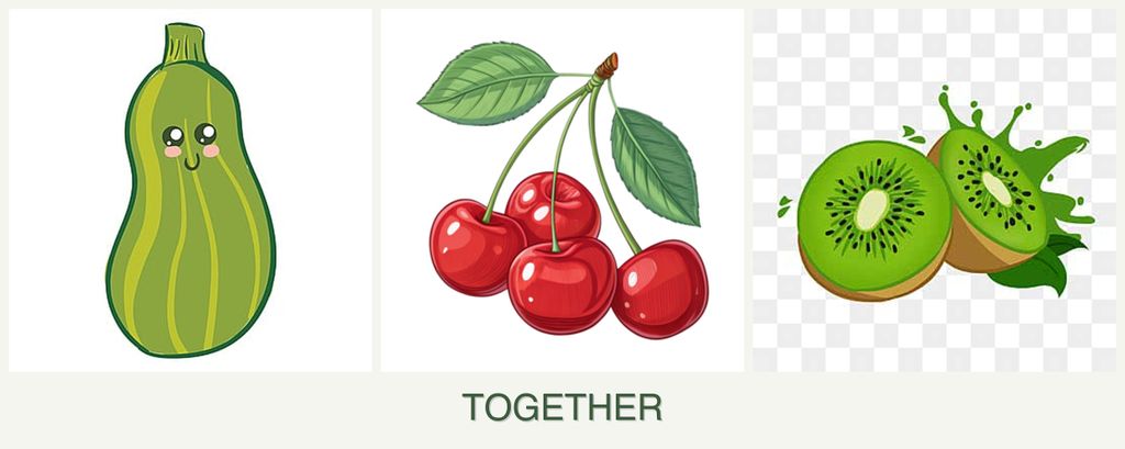 Can you plant zucchini, cherries and kiwi together?