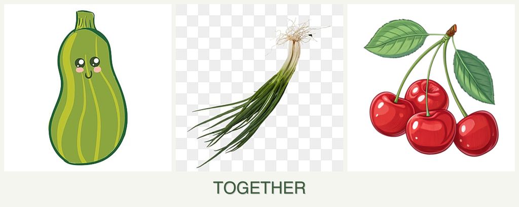 Can you plant zucchini, chives and cherries together?