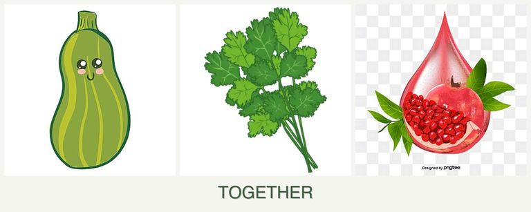 Can you plant zucchini, cilantro and pomegranates together?