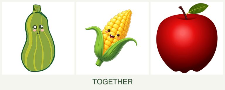 Can you plant zucchini, corn and apples together?