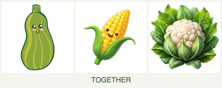 Can you plant zucchini, corn and cauliflower together?