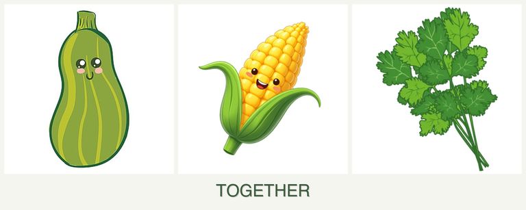 Can you plant zucchini, corn and cilantro together?