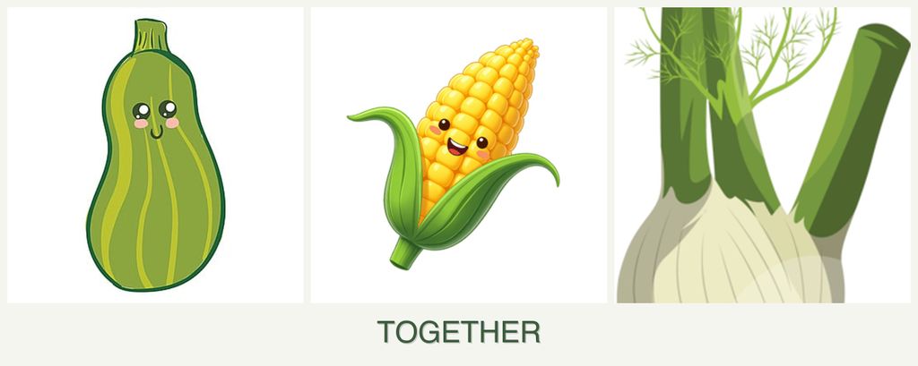 Can you plant zucchini, corn and fennel together?