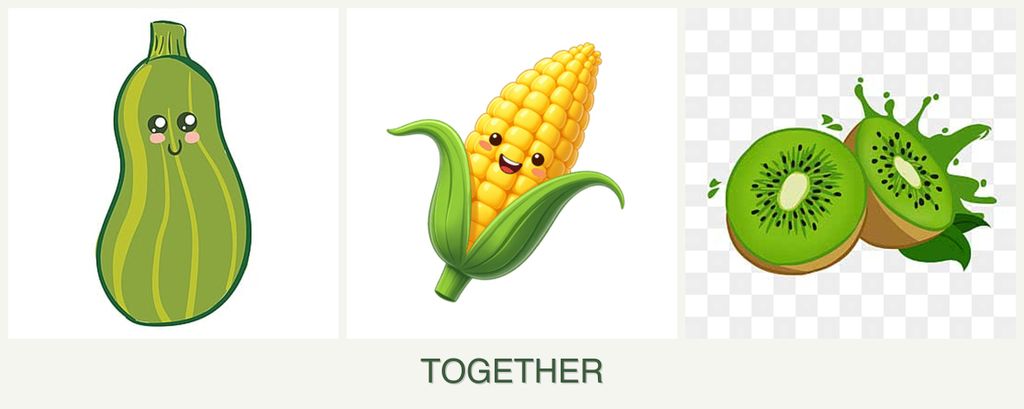 Can you plant zucchini, corn and kiwi together?