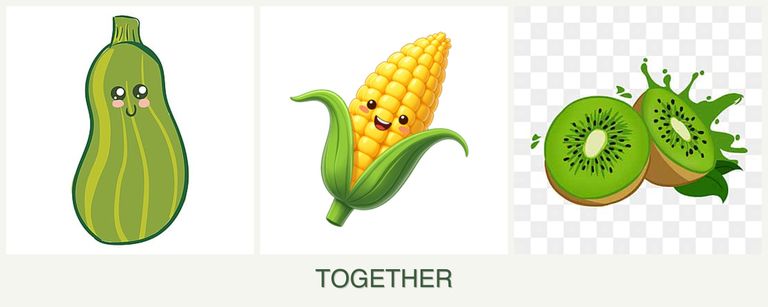 Can you plant zucchini, corn and kiwi together?