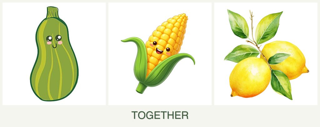 Can you plant zucchini, corn and lemons together?