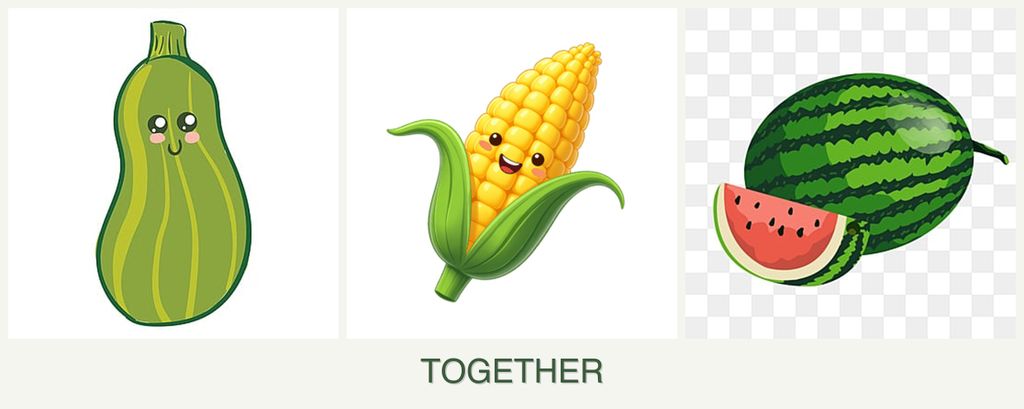 Can you plant zucchini, corn and melons together?