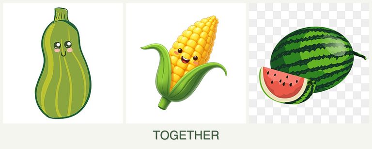 Can you plant zucchini, corn and melons together?