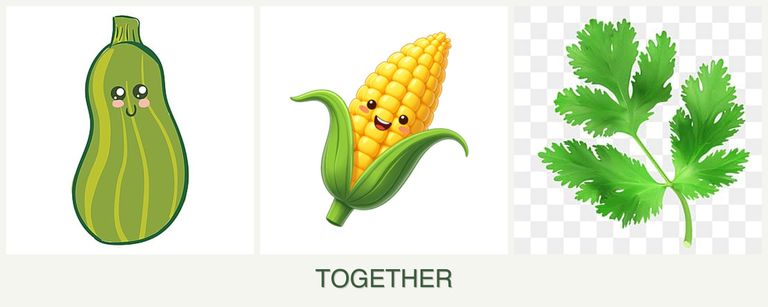 Can you plant zucchini, corn and parsley together?