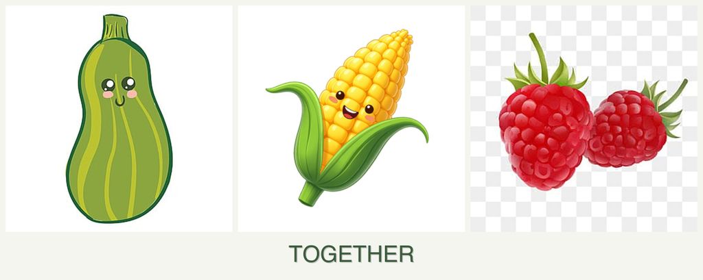 Can you plant zucchini, corn and raspberries together?