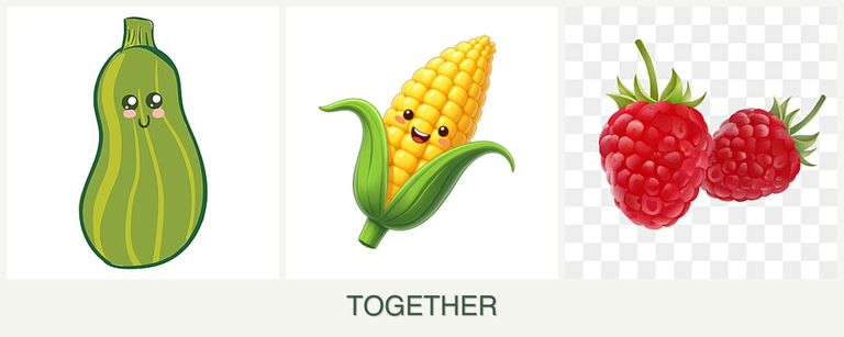 Can you plant zucchini, corn and raspberries together?