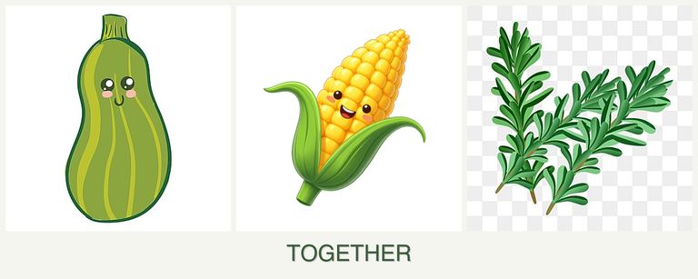 Can you plant zucchini, corn and rosemary together?