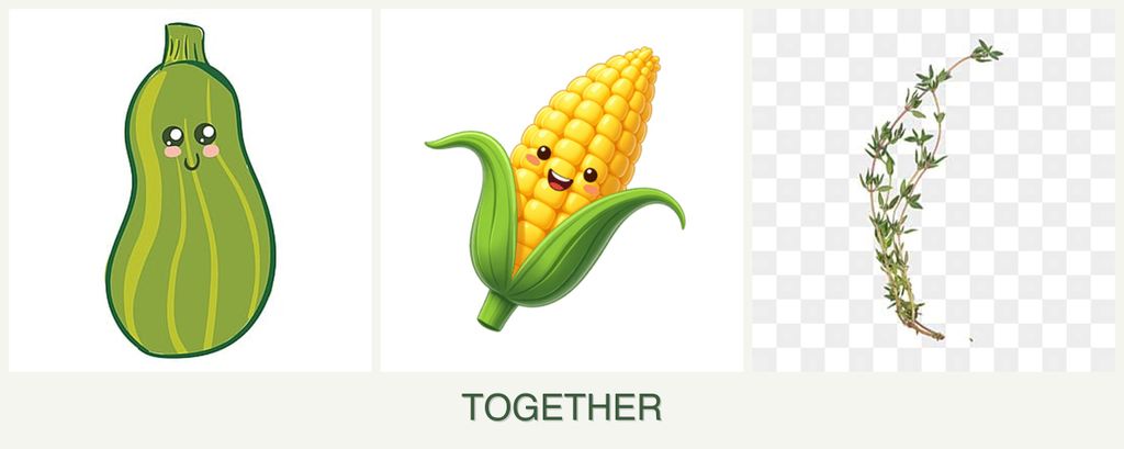 Can you plant zucchini, corn and thyme together?