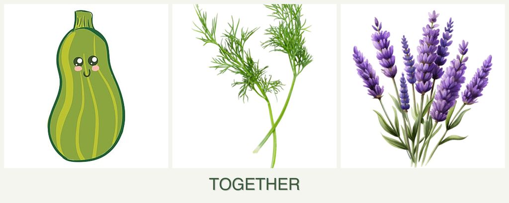 Can you plant zucchini, dill and lavender together?