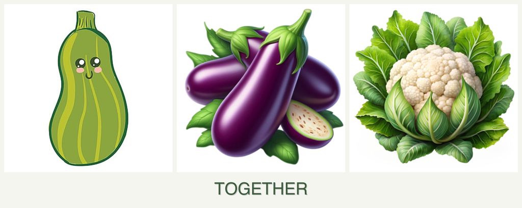 Can you plant zucchini, eggplant and cauliflower together?
