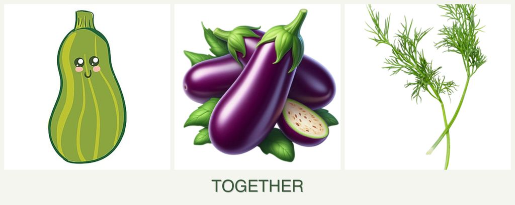 Can you plant zucchini, eggplant and dill together?