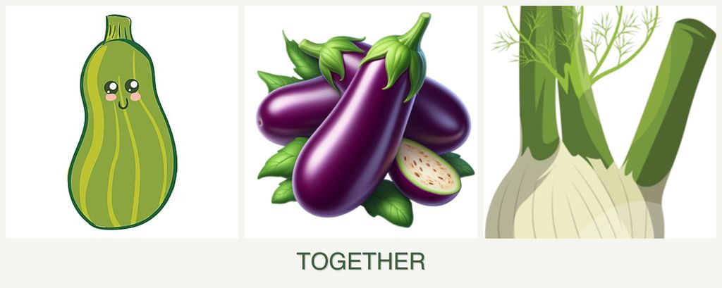 Can you plant zucchini, eggplant and fennel together?