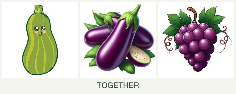 Can you plant zucchini, eggplant and grapes together?