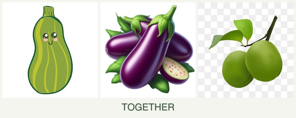 Can you plant zucchini, eggplant and plums together?