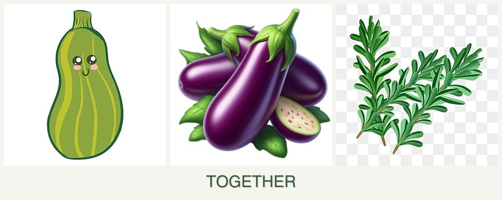Can you plant zucchini, eggplant and rosemary together?